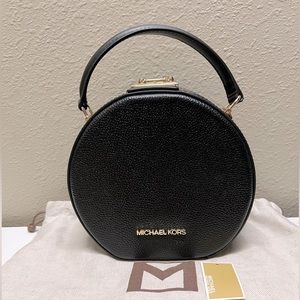 Michael Kors Serena Circle Pebble Leather Satchel w/o Shoulder strap